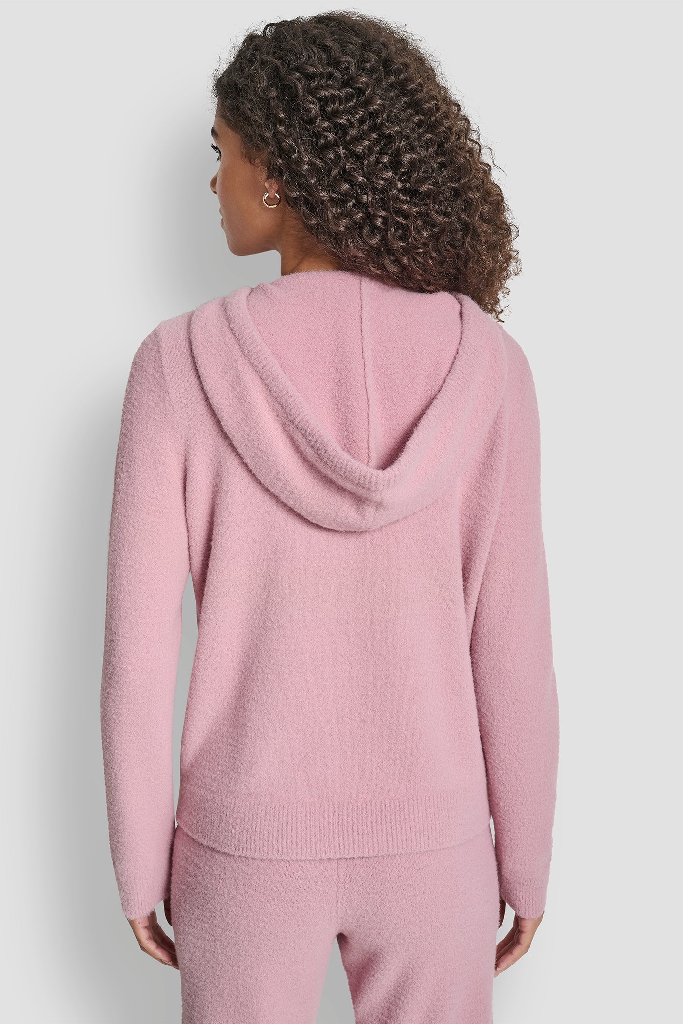 FEATHER YARN HOODIE WITH DRAWCORD AND TONAL LOGO