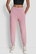 FEATHER YARN JOGGER WITH POCKETS AND TONAL LOGO