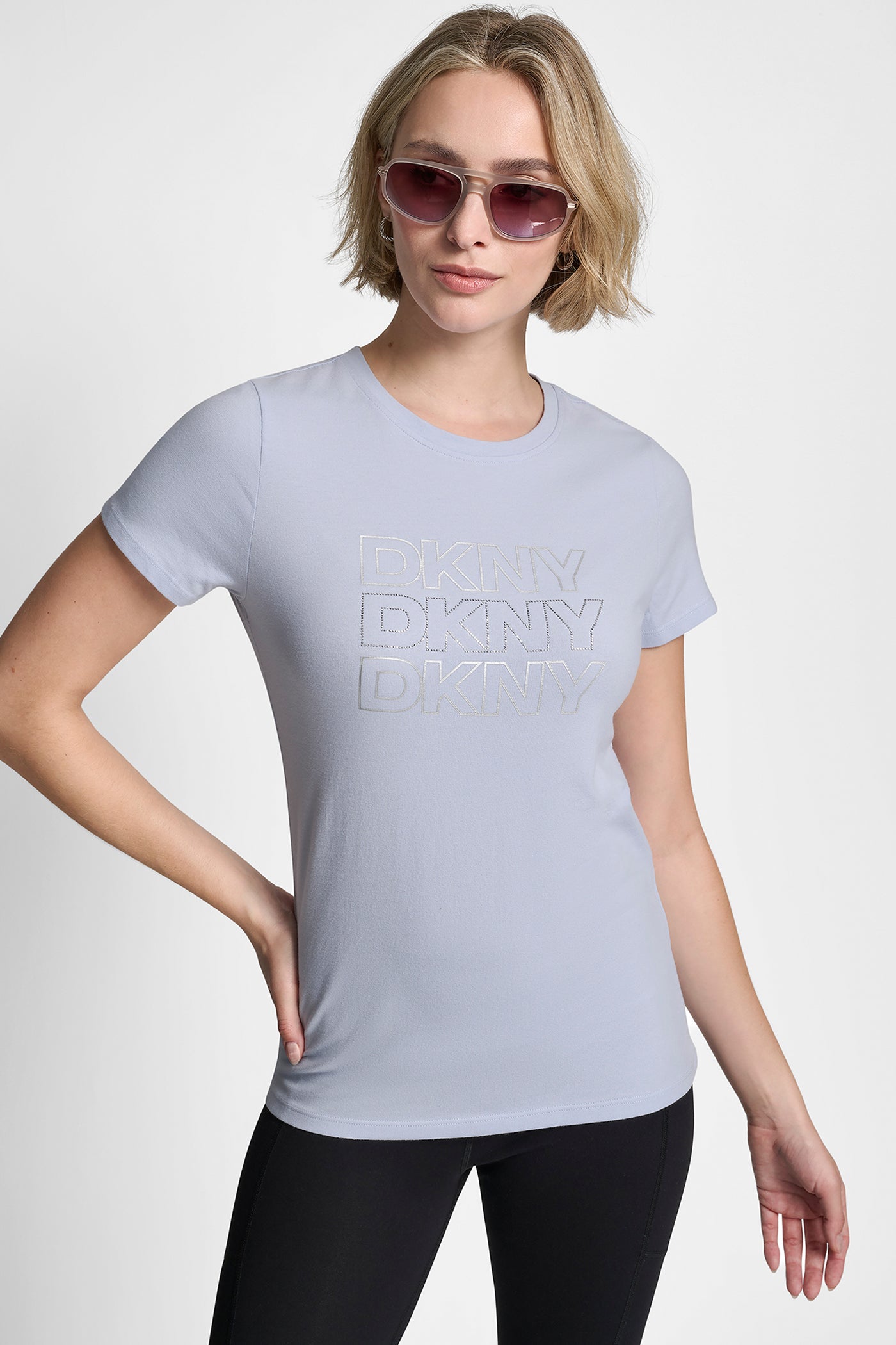 TRIPLE RHINESTONE FOIL LOGO TEE
