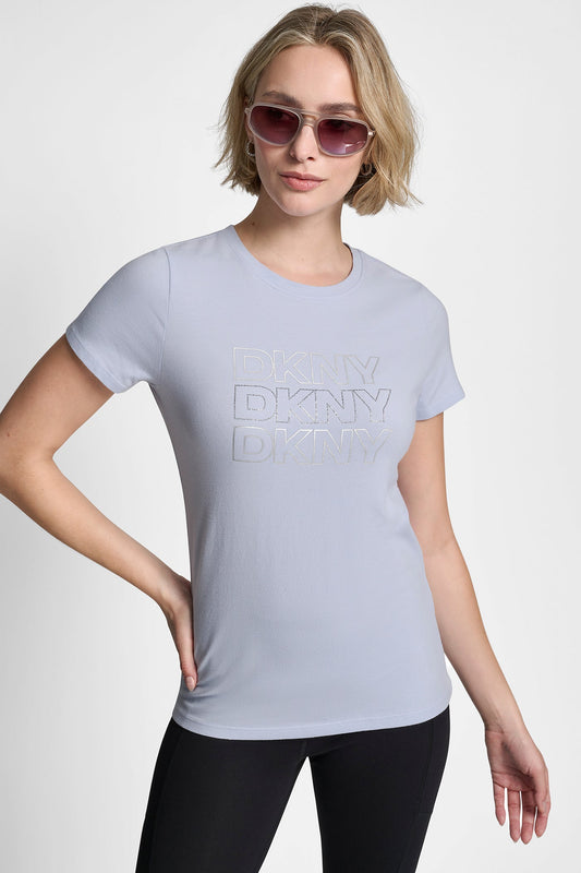 TRIPLE RHINESTONE FOIL LOGO TEE