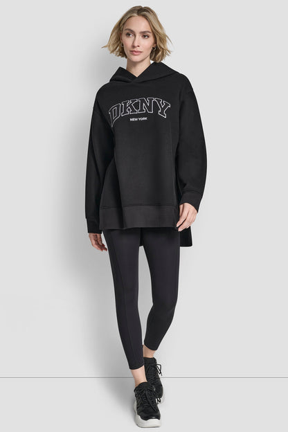 3D VARSITY LOGO OVERSIZED TUNIC HOODIE
