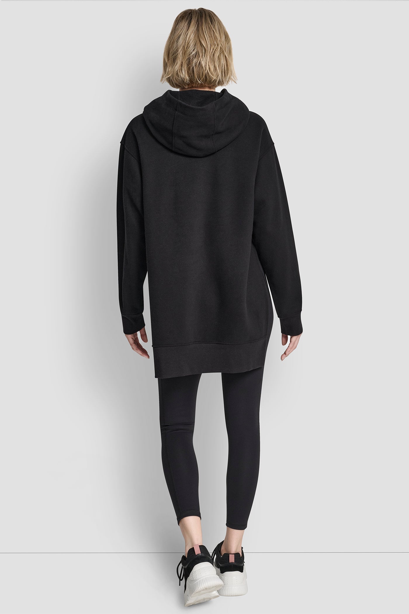 3D VARSITY LOGO OVERSIZED TUNIC HOODIE
