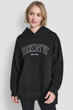 3D VARSITY LOGO OVERSIZED TUNIC HOODIE