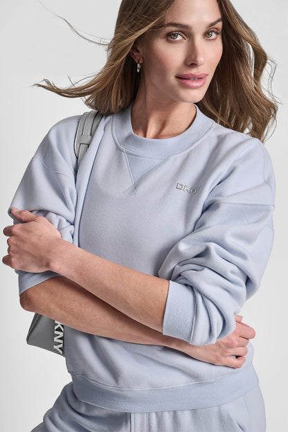 METALLIC BUBBLE LOGO FLEECE PULLOVER