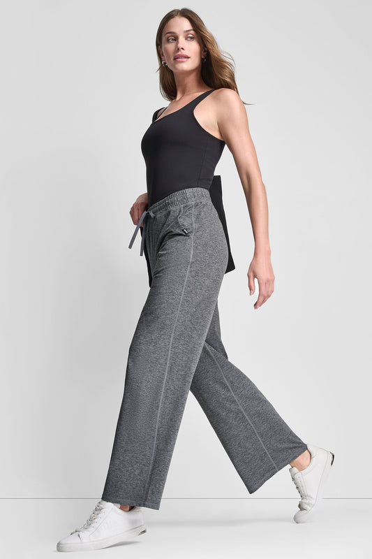 MID-RISE SPACE-DYED WIDE-LEG PANT