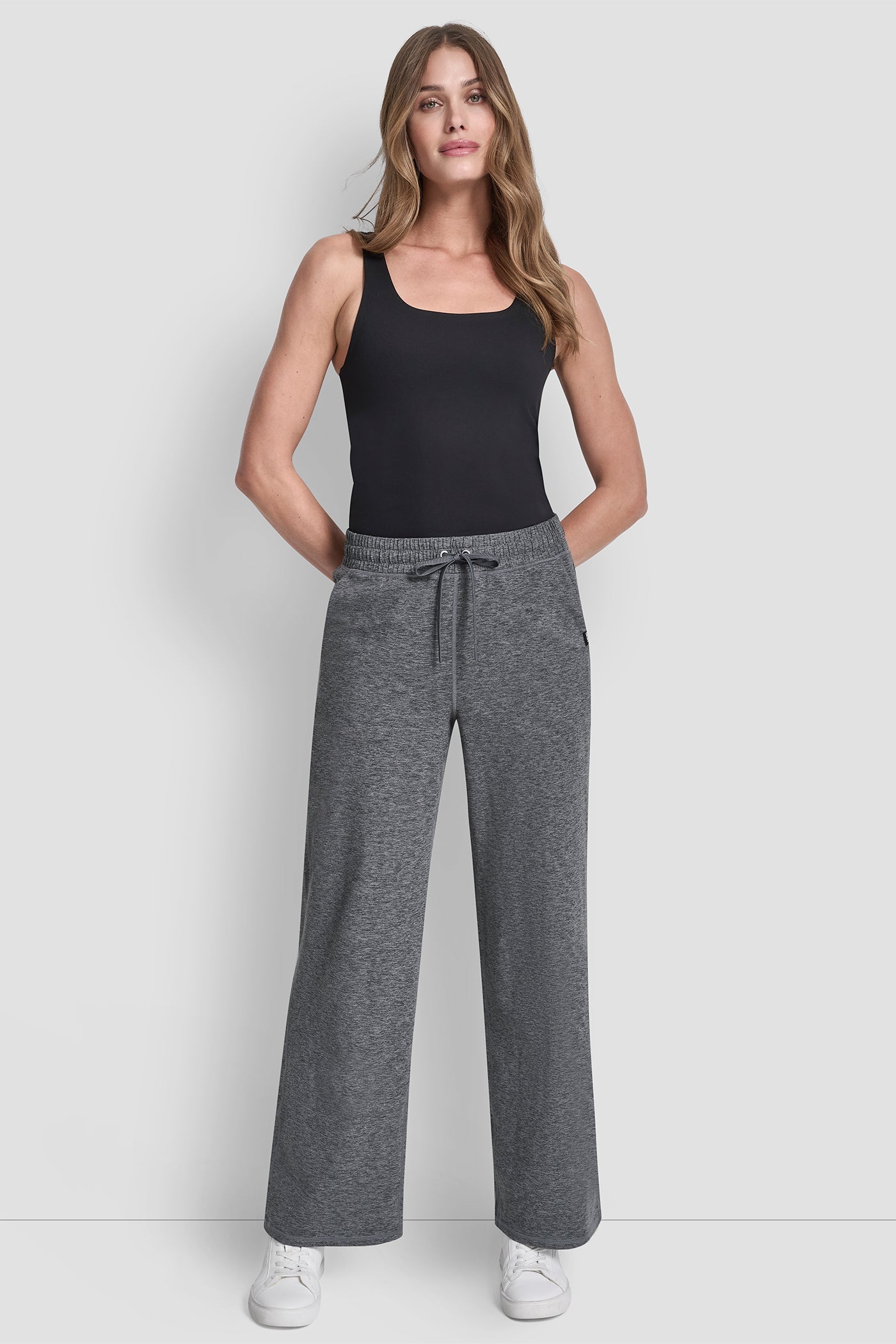 MID-RISE SPACE-DYED WIDE-LEG PANT
