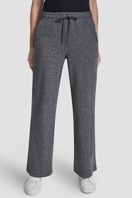 MID-RISE SPACE-DYED WIDE-LEG PANT