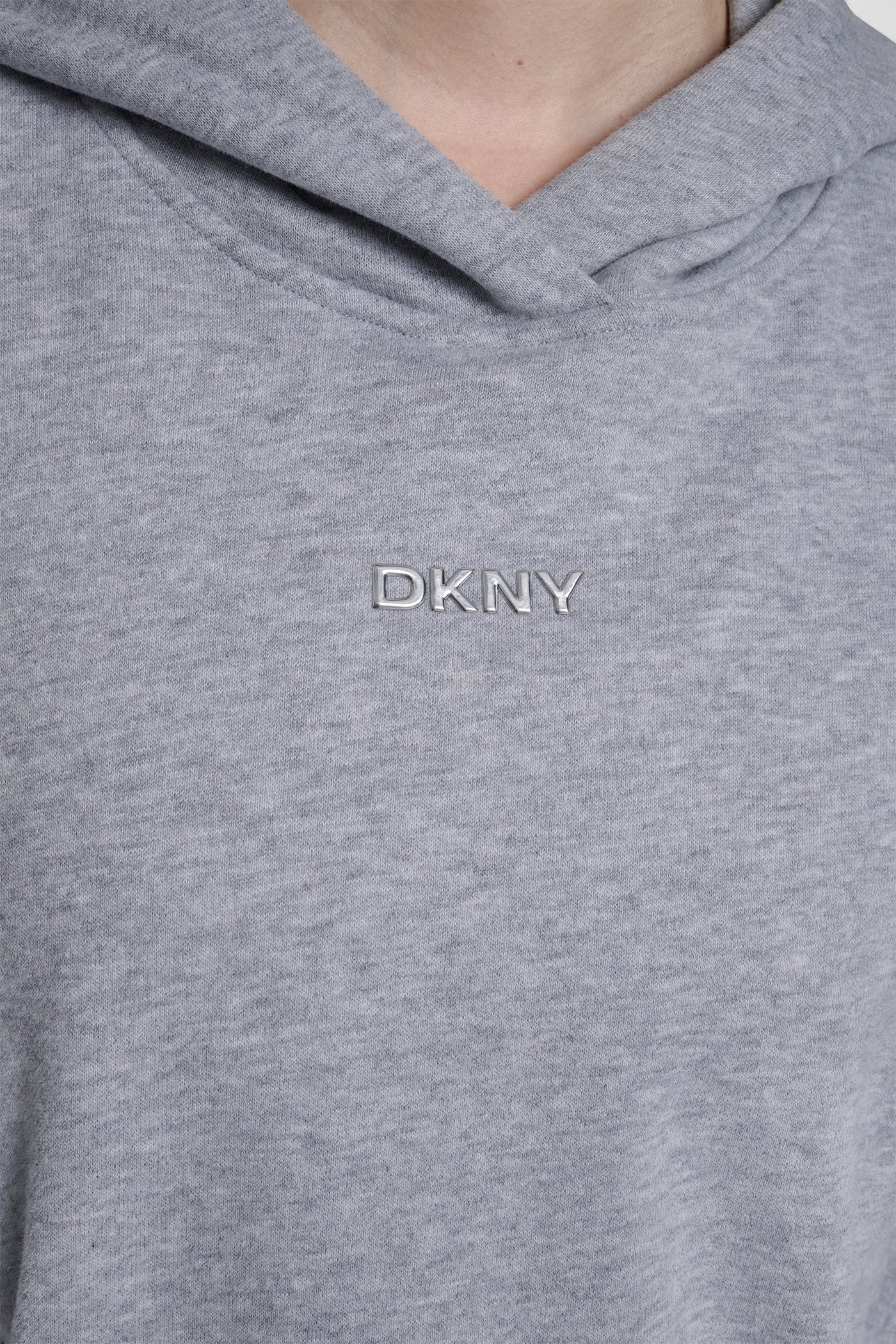METALLIC BUBBLE LOGO FLEECE DROP SHOULDER HOODIE