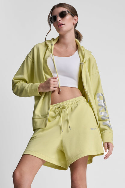COTTON-BLEND FOIL LOGO HOODIE