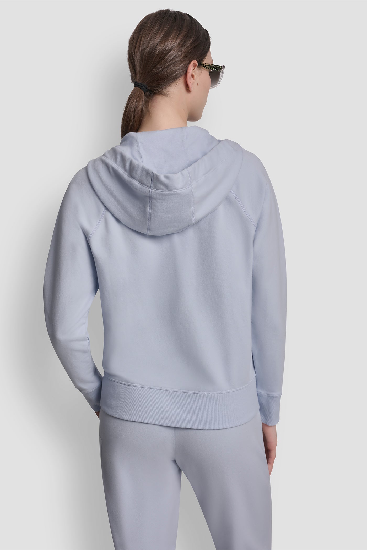 COTTON-FLEECE LOGO DRAWSTRING HOODIE