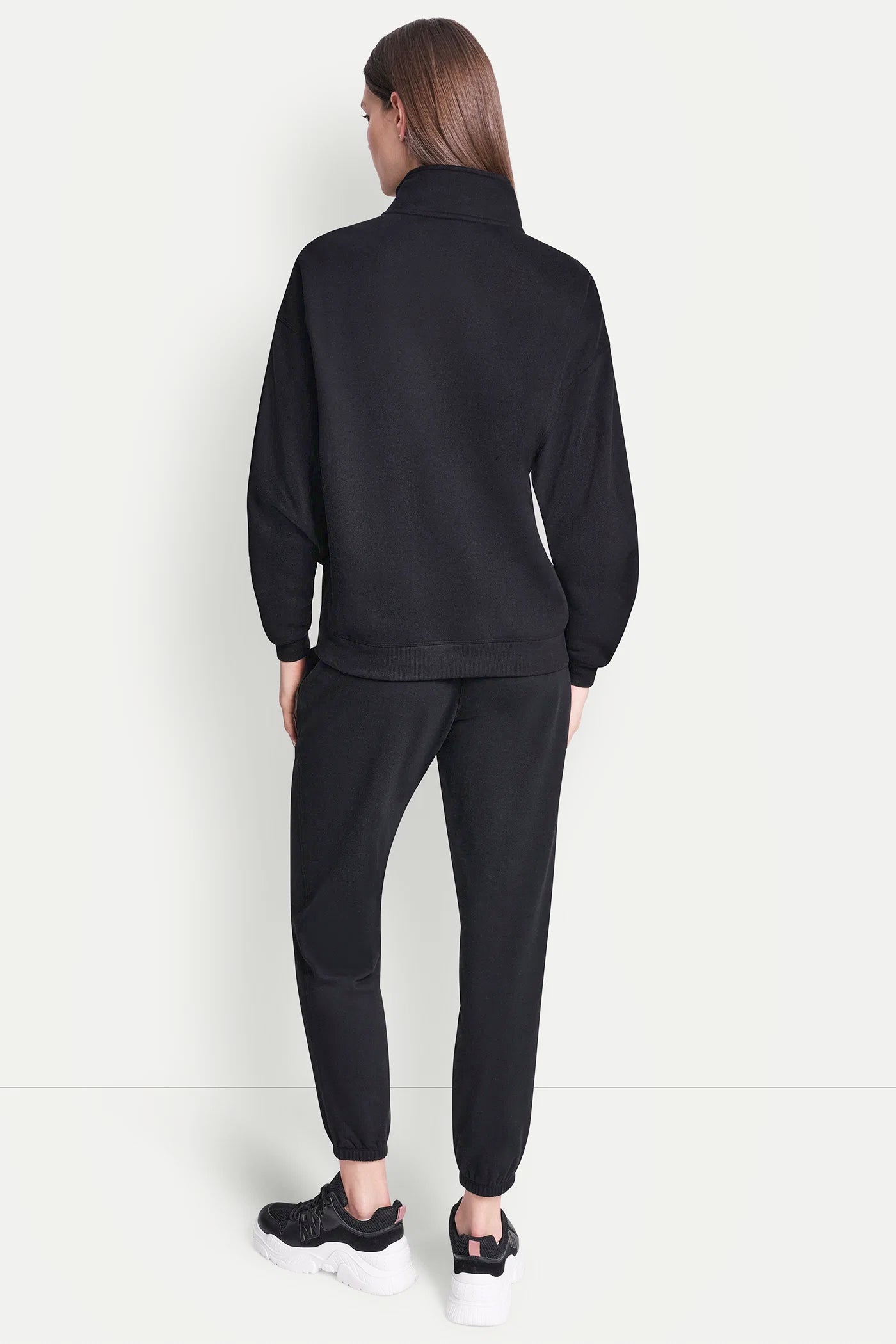 COTTON-BLEND LOGO QUARTER-ZIP SWEATSHIRT