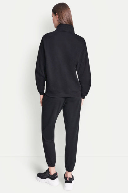 COTTON-BLEND LOGO QUARTER-ZIP SWEATSHIRT