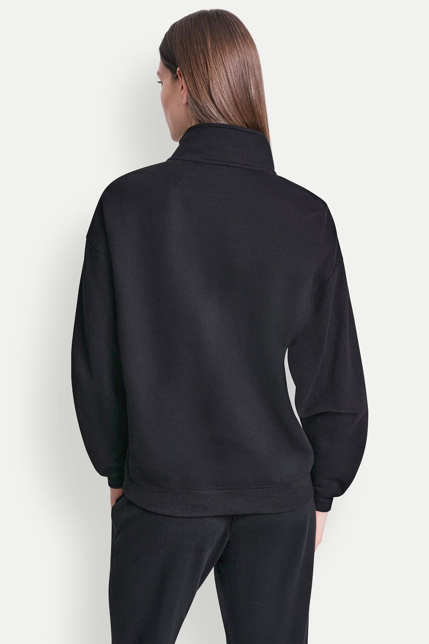 COTTON-BLEND LOGO QUARTER-ZIP SWEATSHIRT