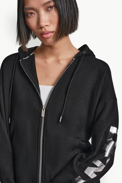 COTTON-BLEND FOIL LOGO HOODIE