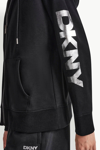 COTTON-BLEND FOIL LOGO HOODIE