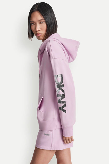 COTTON-BLEND FOIL LOGO HOODIE