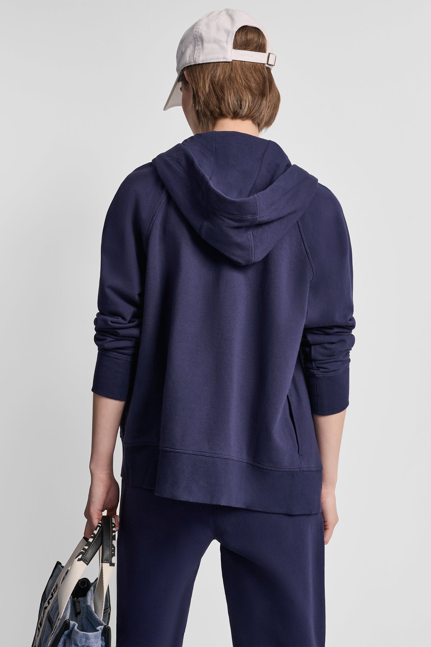 COTTON-FLEECE LOGO DRAWSTRING HOODIE