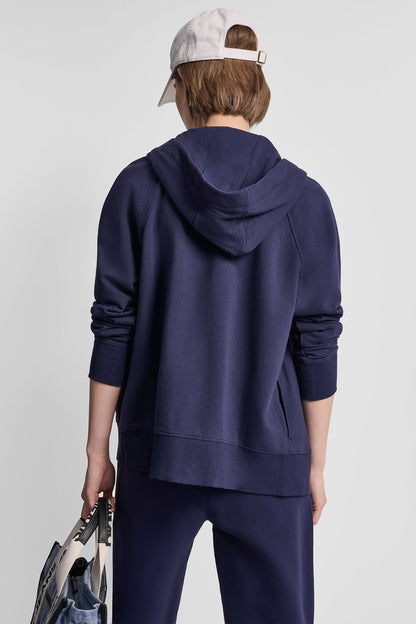 COTTON-FLEECE LOGO DRAWSTRING HOODIE