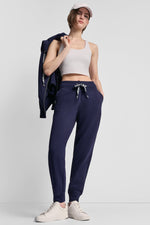 COTTON-FLEECE HIGH-RISE SKINNY CUFFED ANKLE JOGGER