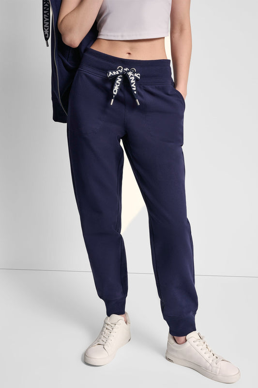 COTTON-FLEECE HIGH-RISE SKINNY CUFFED ANKLE JOGGER