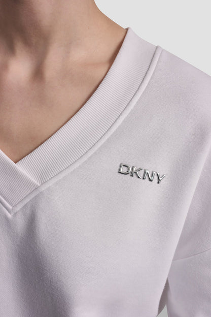 METALLIC BUBBLE LOGO V-NECK PULLOVER