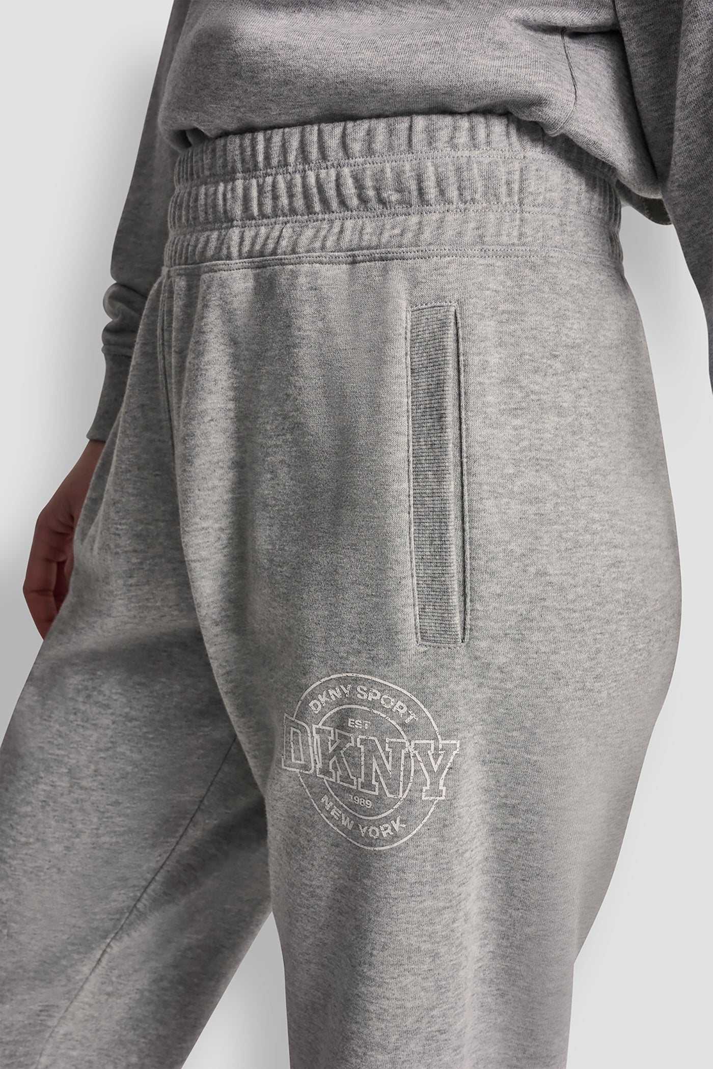 COTTON-BLEND TERRY HIGH-RISE LOGO RELAXED JOGGER