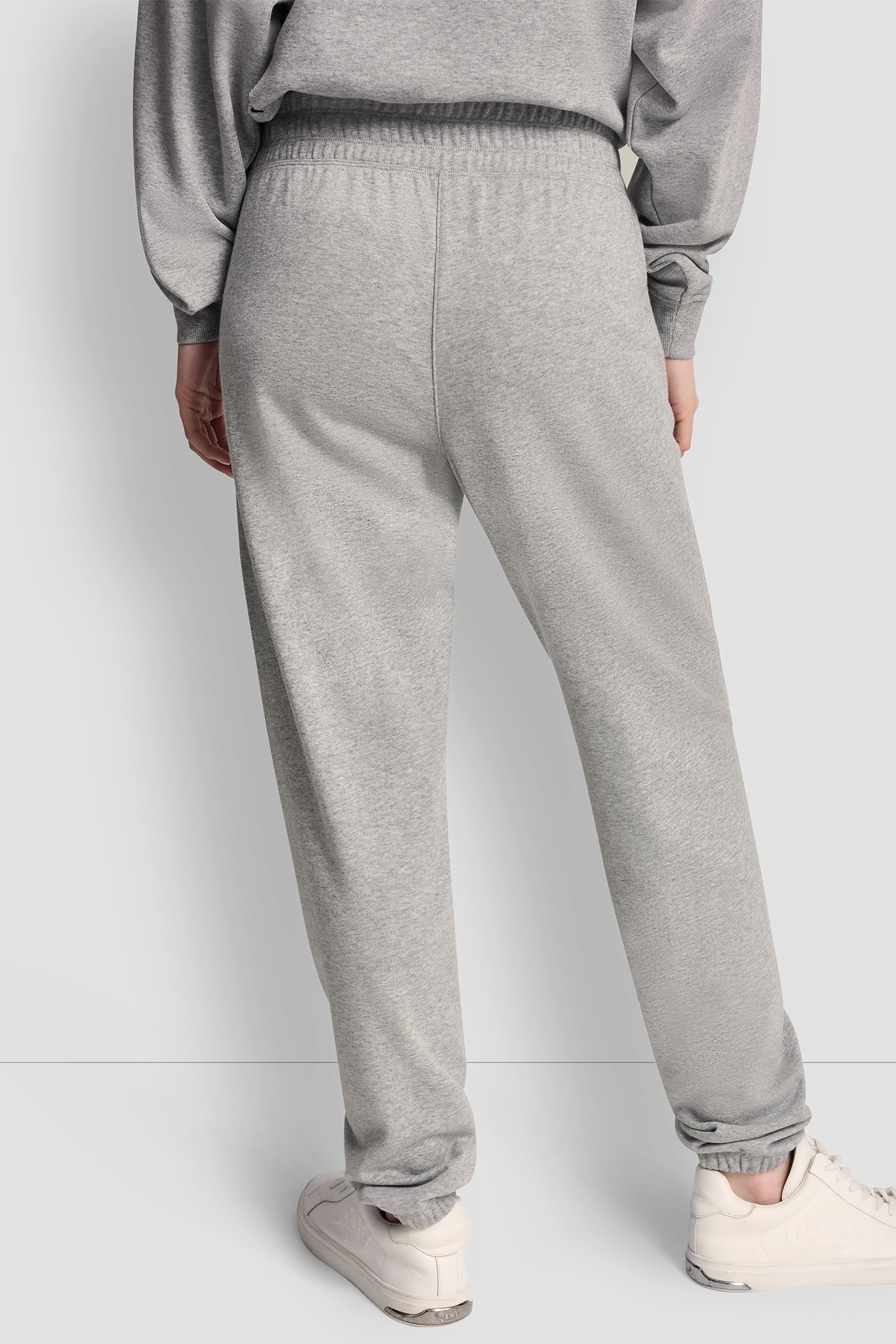 COTTON-BLEND TERRY HIGH-RISE LOGO RELAXED JOGGER