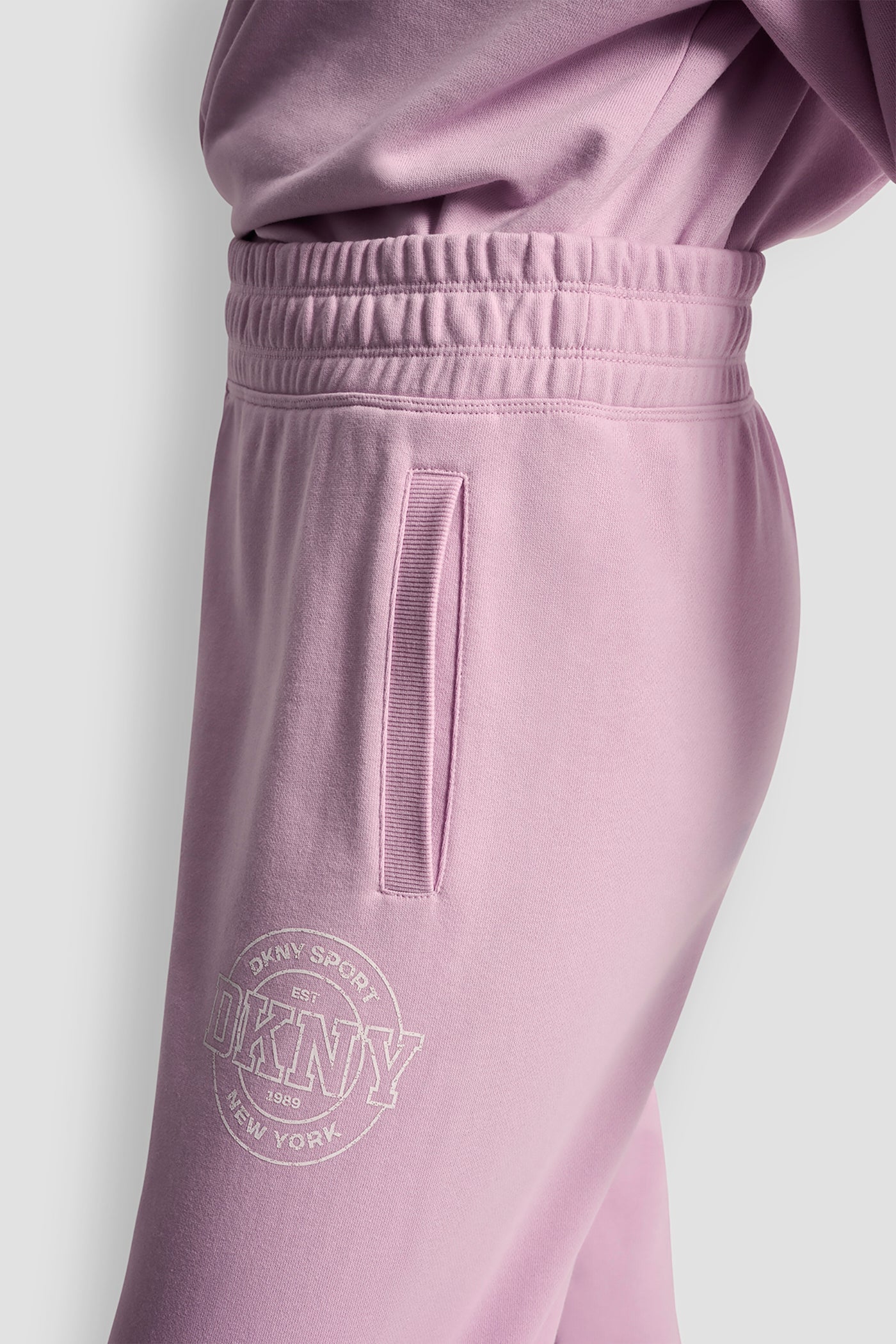 COTTON-BLEND TERRY HIGH-RISE LOGO RELAXED JOGGER