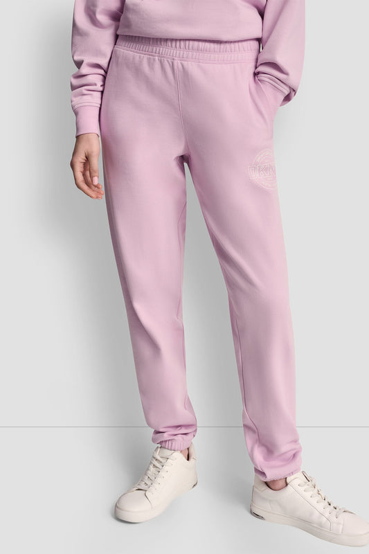 COTTON-BLEND TERRY HIGH-RISE LOGO RELAXED JOGGER