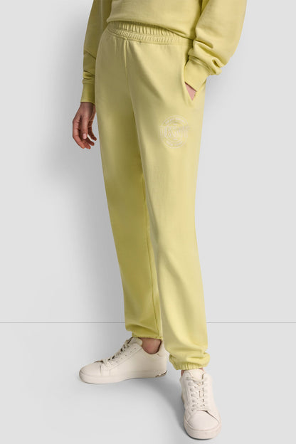 COTTON-BLEND TERRY HIGH-RISE LOGO RELAXED JOGGER