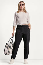 COTTON-POPLIN HIGH-RISE SLIM UTILITY JOGGER