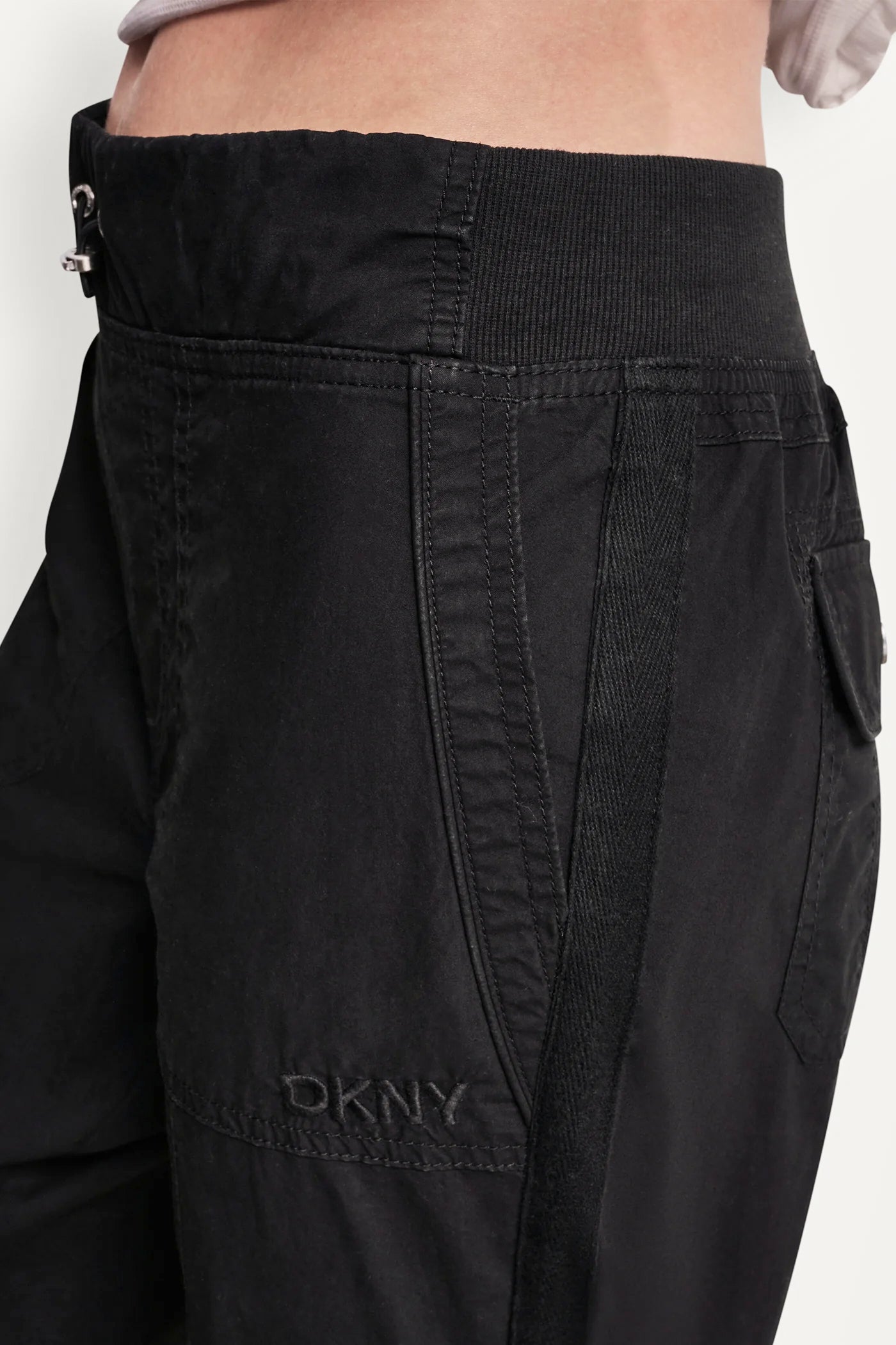 COTTON-POPLIN HIGH-RISE SLIM UTILITY JOGGER