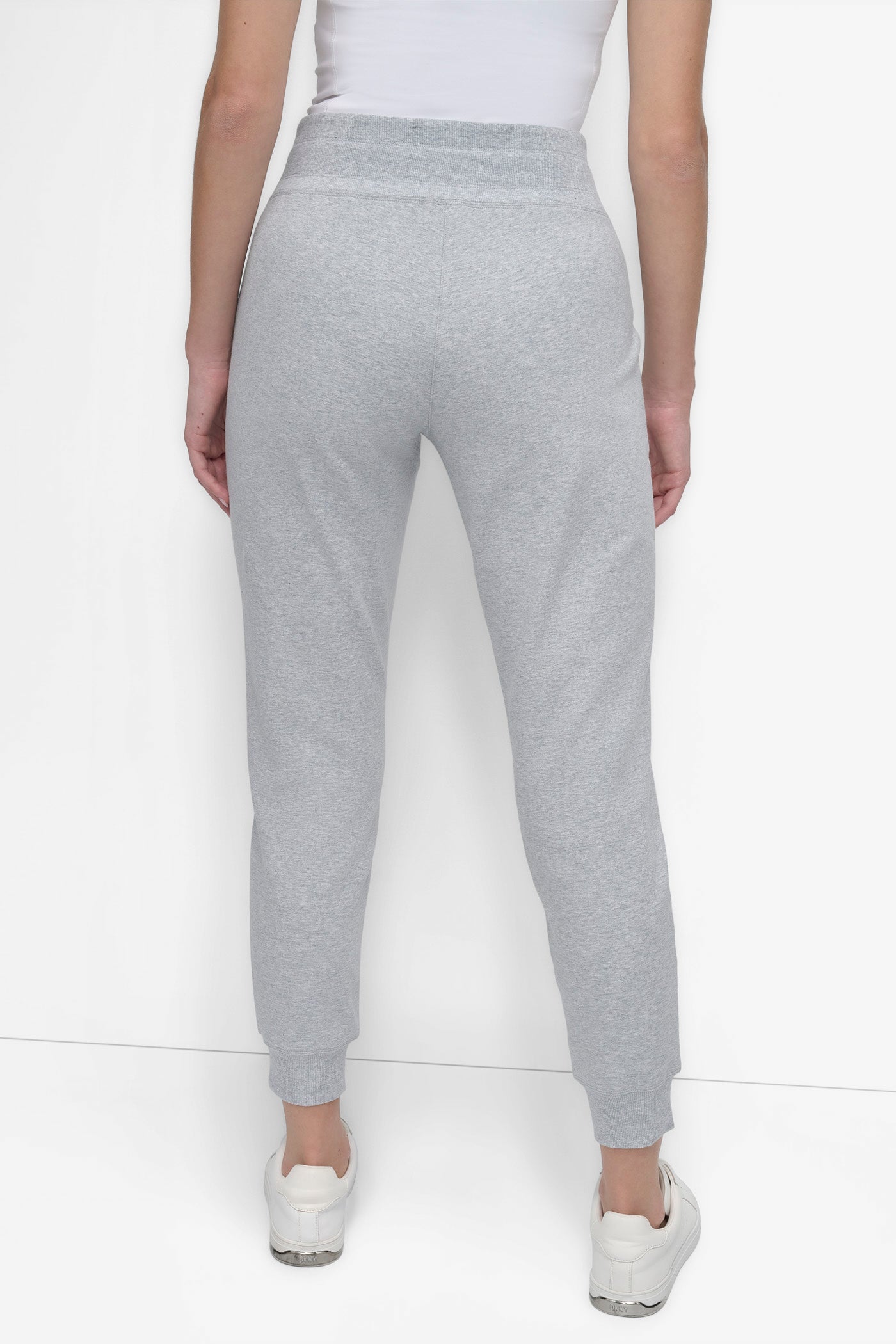 COTTON-FLEECE HIGH-RISE LOGO DRAWSTRING SKINNY JOGGER