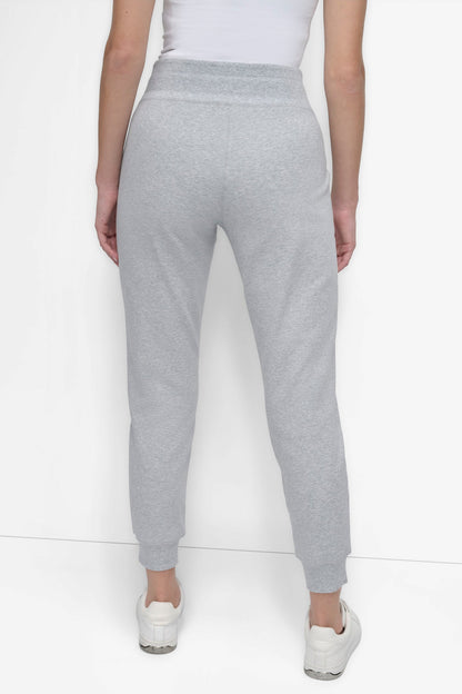 COTTON-FLEECE HIGH-RISE LOGO DRAWSTRING SKINNY JOGGER