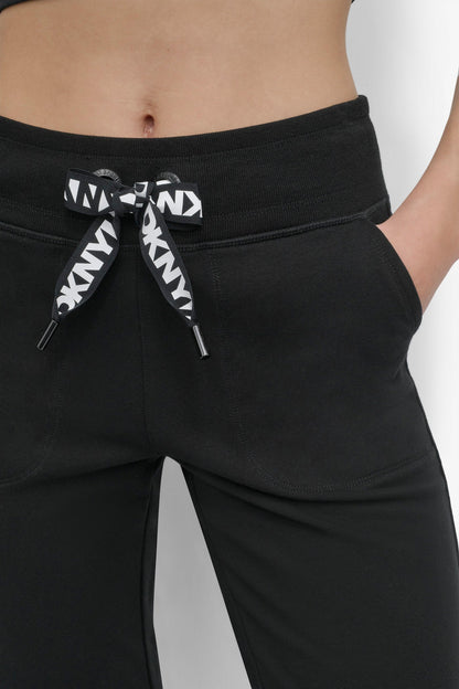 COTTON-FLEECE HIGH-RISE LOGO DRAWSTRING SKINNY JOGGER