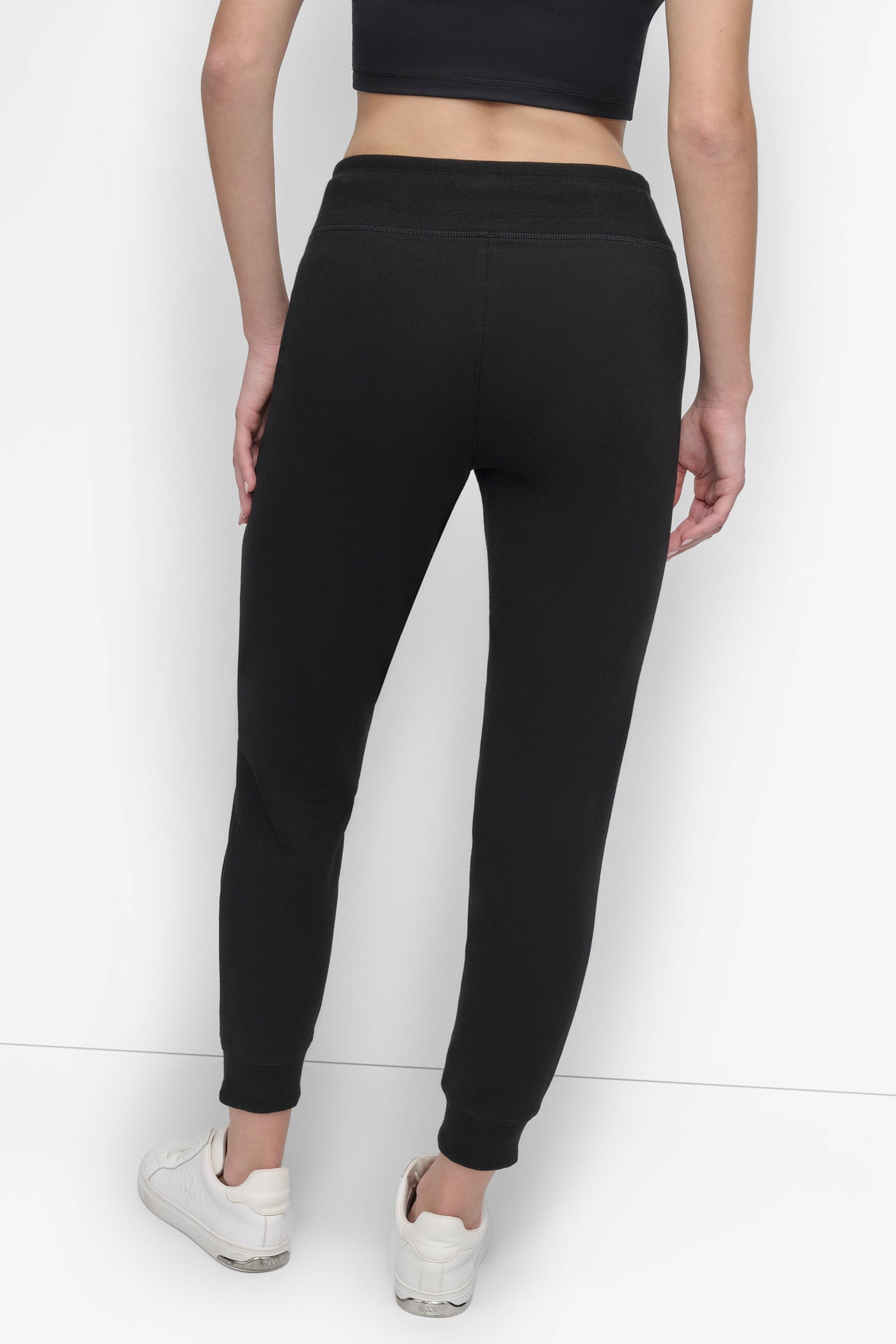 COTTON-FLEECE HIGH-RISE LOGO DRAWSTRING SKINNY JOGGER
