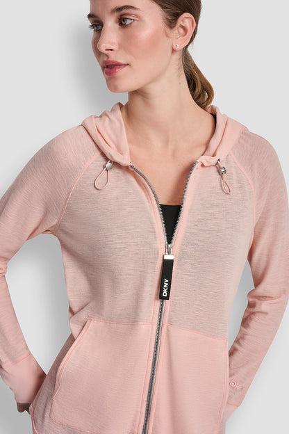 COTTON-BLEND SLUB WAFFLE-KNIT HOODIE