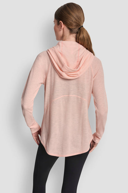 COTTON-BLEND SLUB WAFFLE-KNIT HOODIE