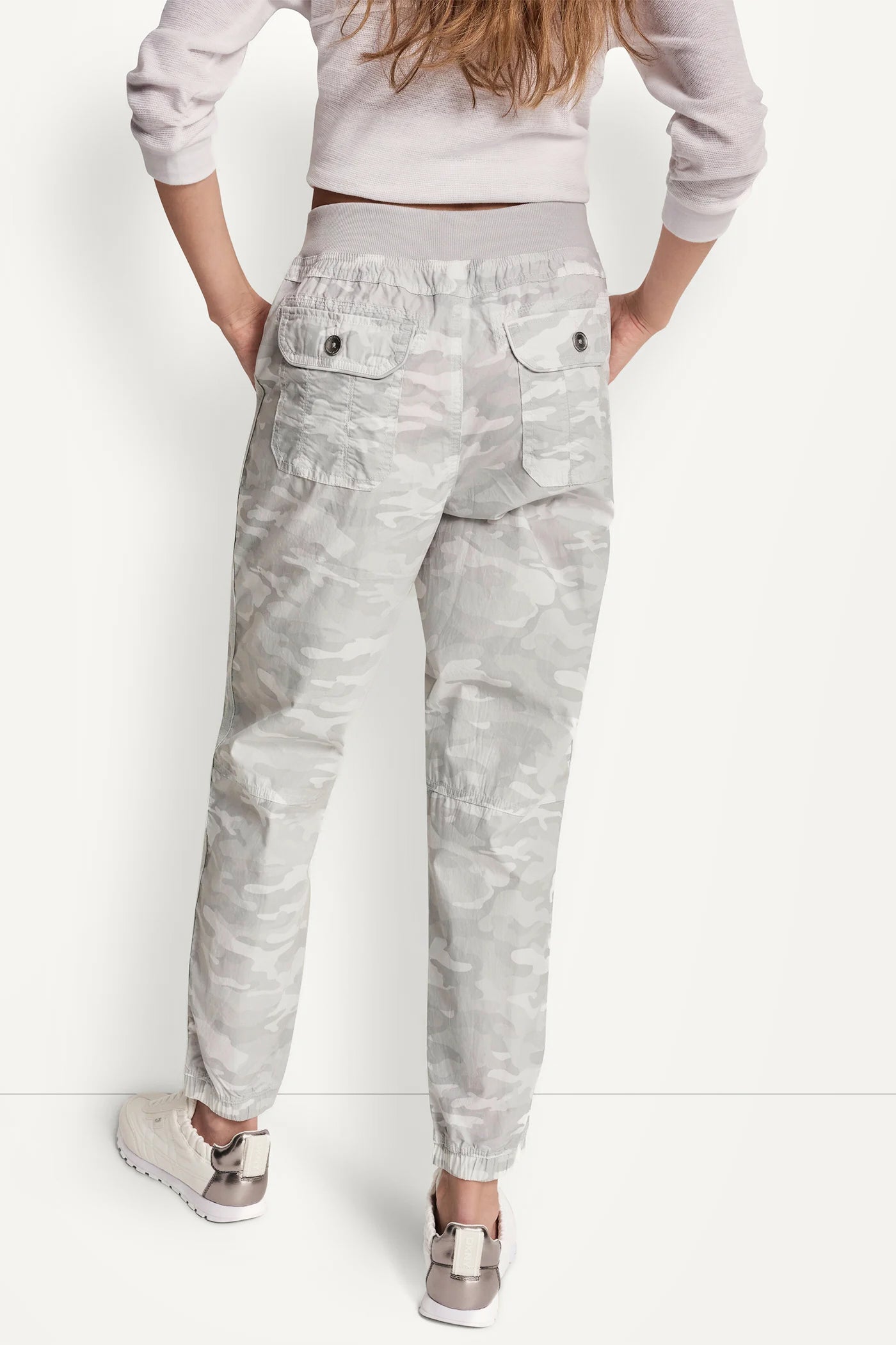 COTTON-POPLIN HIGH-RISE SLIM UTILITY JOGGER
