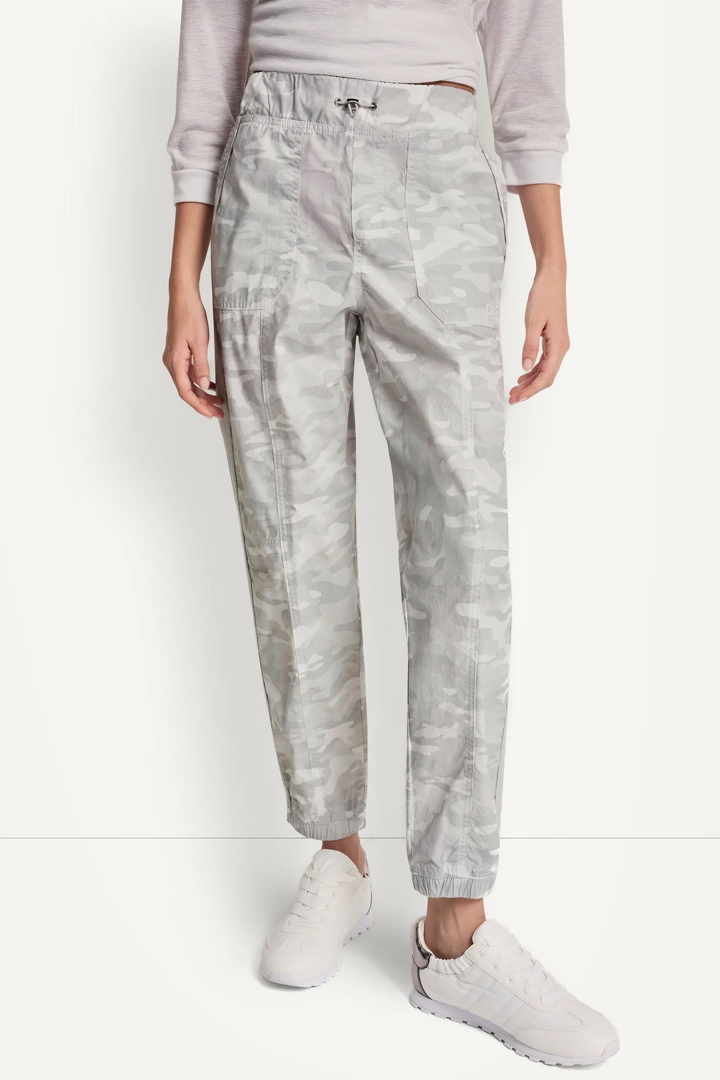 COTTON-POPLIN HIGH-RISE SLIM UTILITY JOGGER