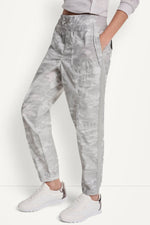 COTTON-POPLIN HIGH-RISE SLIM UTILITY JOGGER