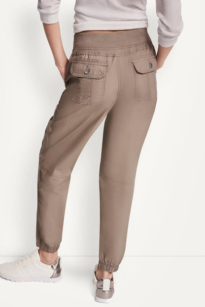 COTTON-POPLIN HIGH-RISE SLIM UTILITY JOGGER