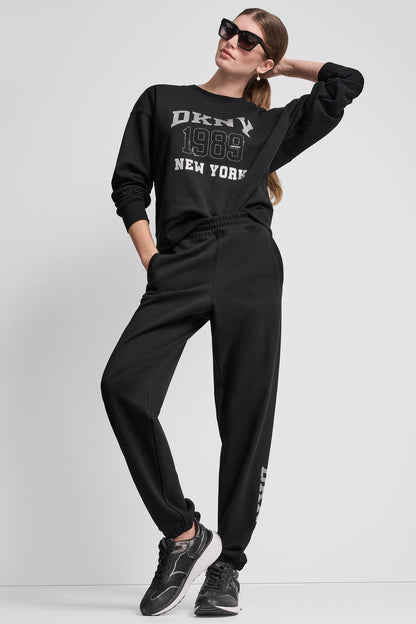 DKNY 1989 RHINESTUD LOGO JOGGER