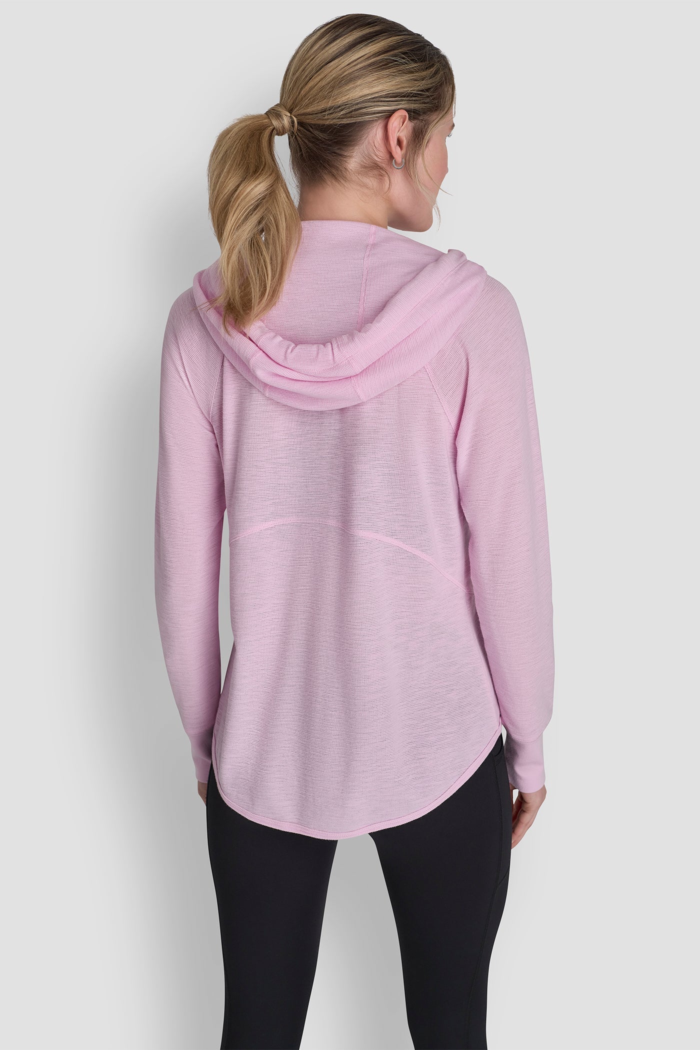 COTTON-BLEND SLUB WAFFLE-KNIT HOODIE