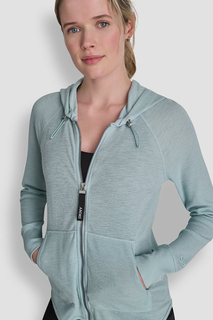 COTTON-BLEND SLUB WAFFLE-KNIT HOODIE