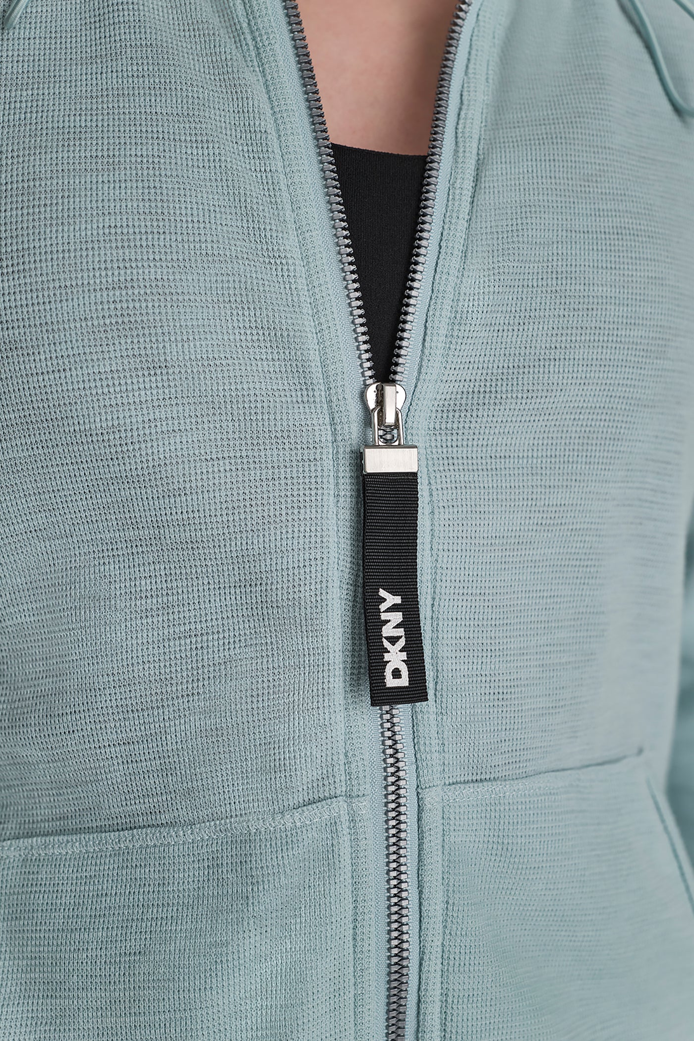 COTTON-BLEND SLUB WAFFLE-KNIT HOODIE