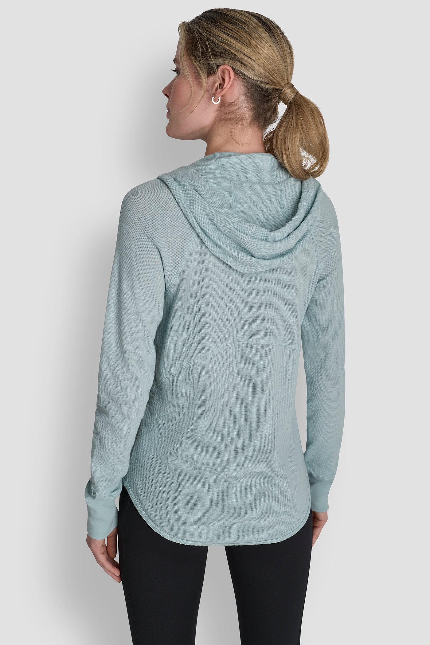 COTTON-BLEND SLUB WAFFLE-KNIT HOODIE
