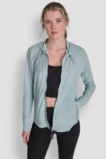 COTTON-BLEND SLUB WAFFLE-KNIT HOODIE
