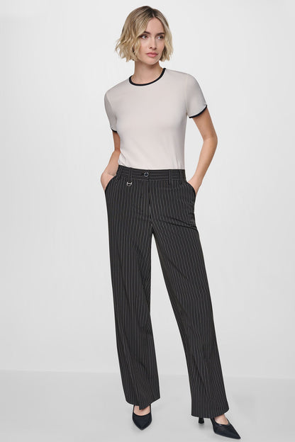 PINSTRIPE WIDE-LEG COMMUTER PANT