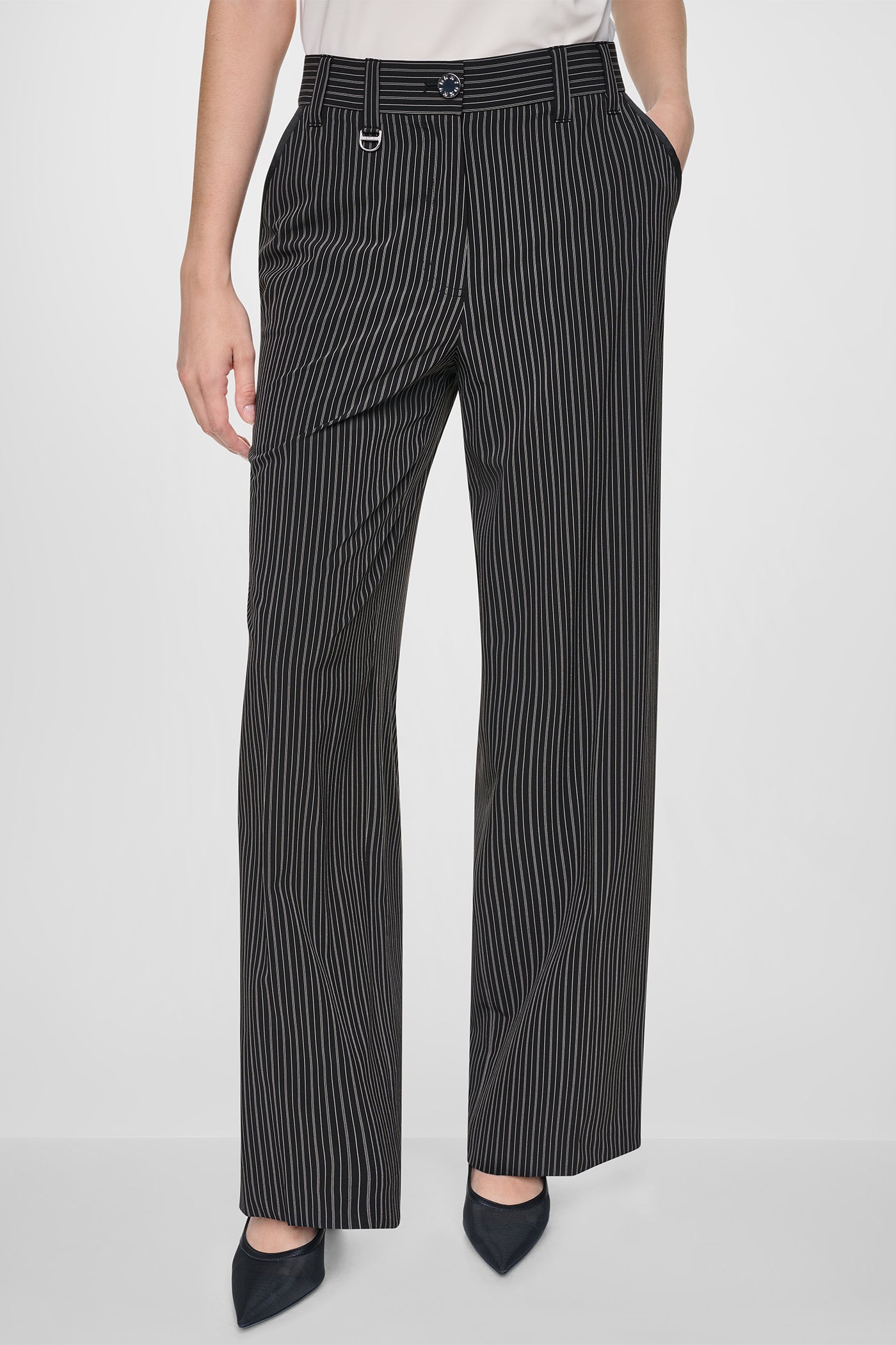PINSTRIPE WIDE-LEG COMMUTER PANT